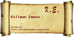 Kollman Emese névjegykártya